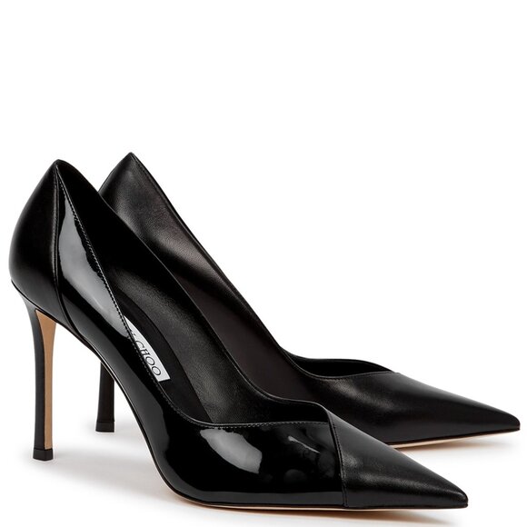 Jimmy Choo Leather Napa Cass 95, black size 39.5/9.5 NWT - Picture 1 of 4